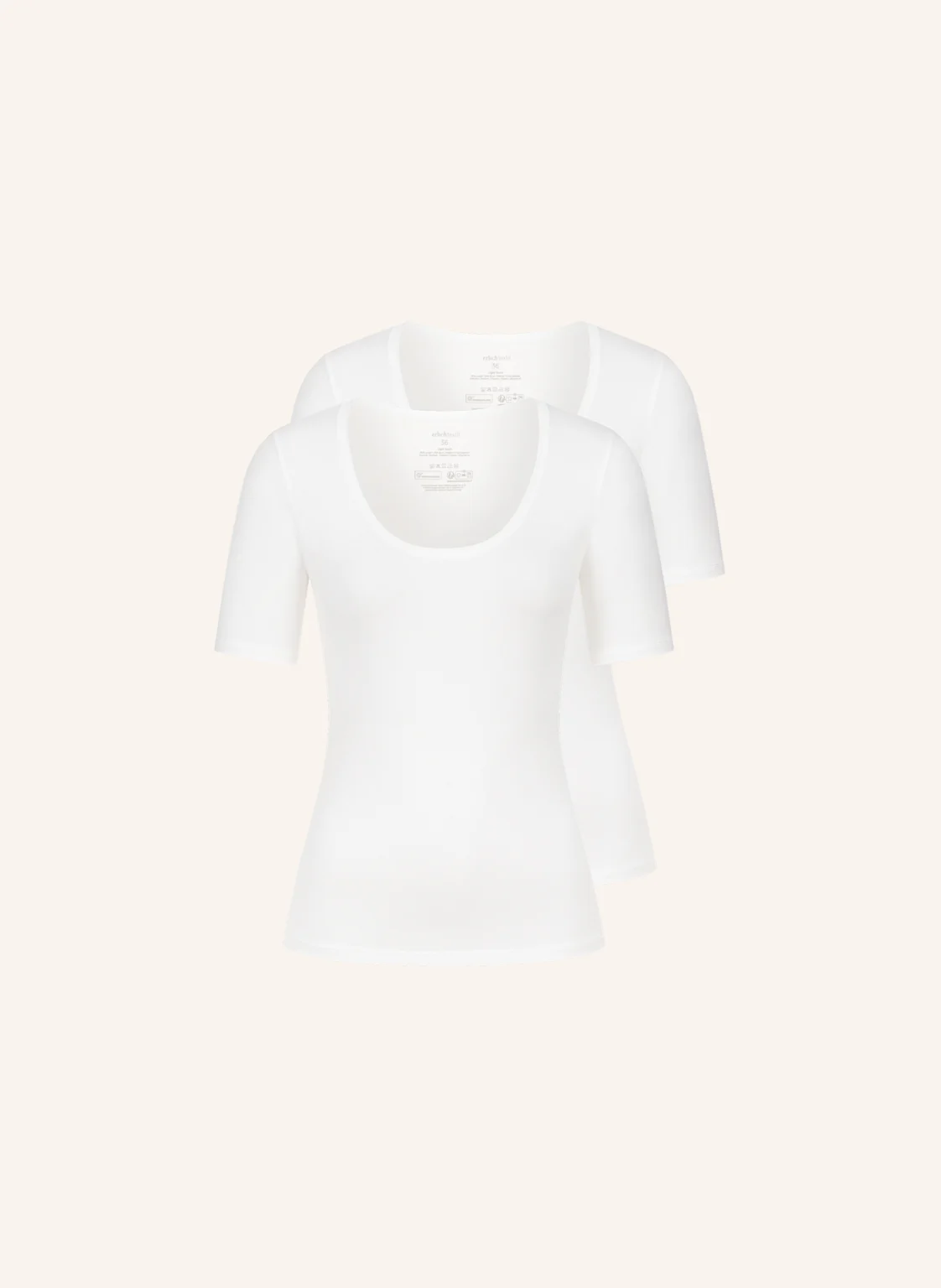 erlich textil 2er Pack Light Touch tiefausgeschnittenes T-shirt mit Lyocell - seidig weich