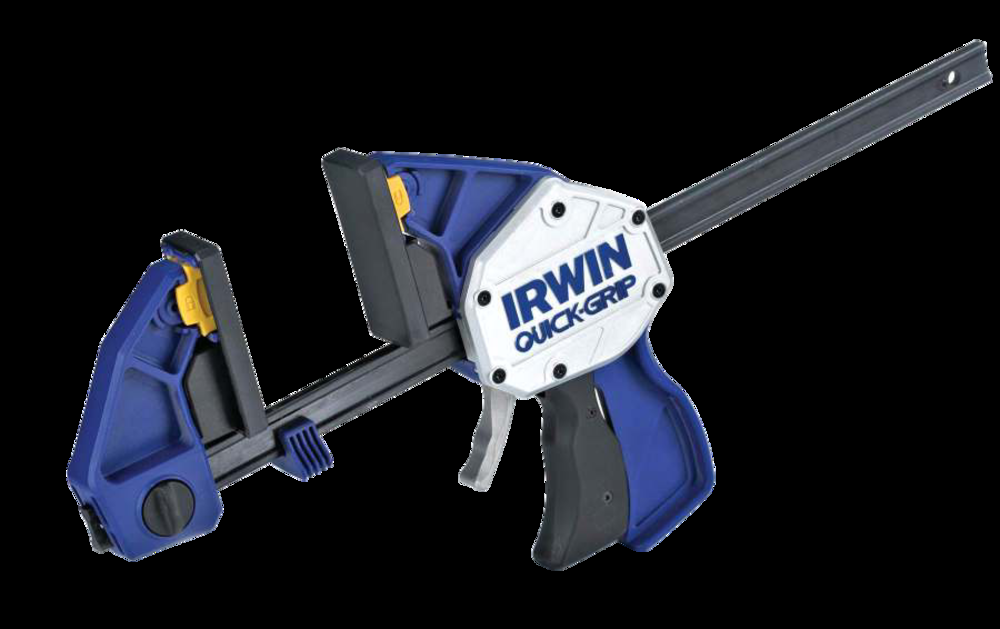 Irwin 12-in 600-lb Quick-Grip Trigger Bar Clamp with 3.5-in Throat Depth, One Handed