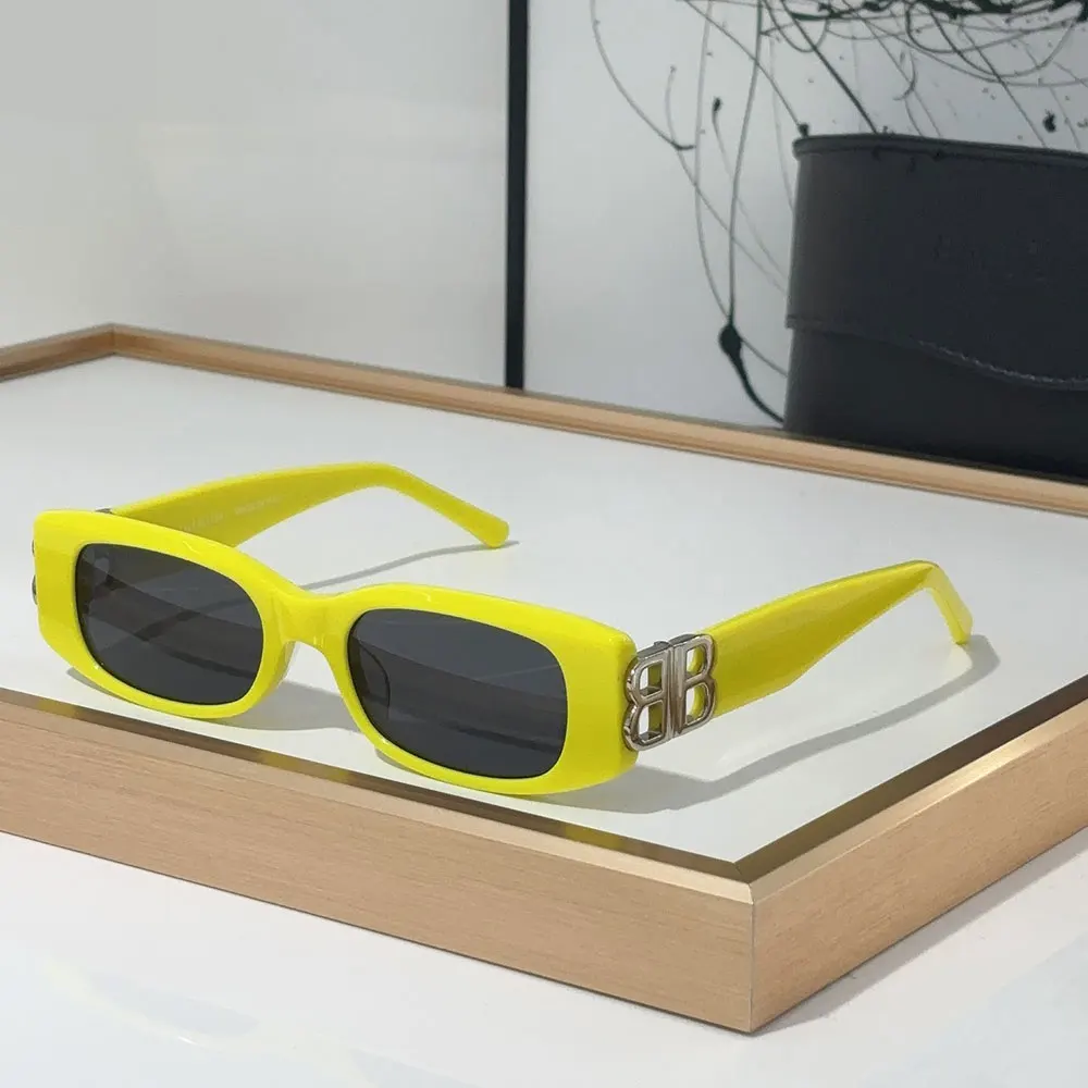 Balenciaga  Mirror leg Hollowed Out Logo   sunglasses
