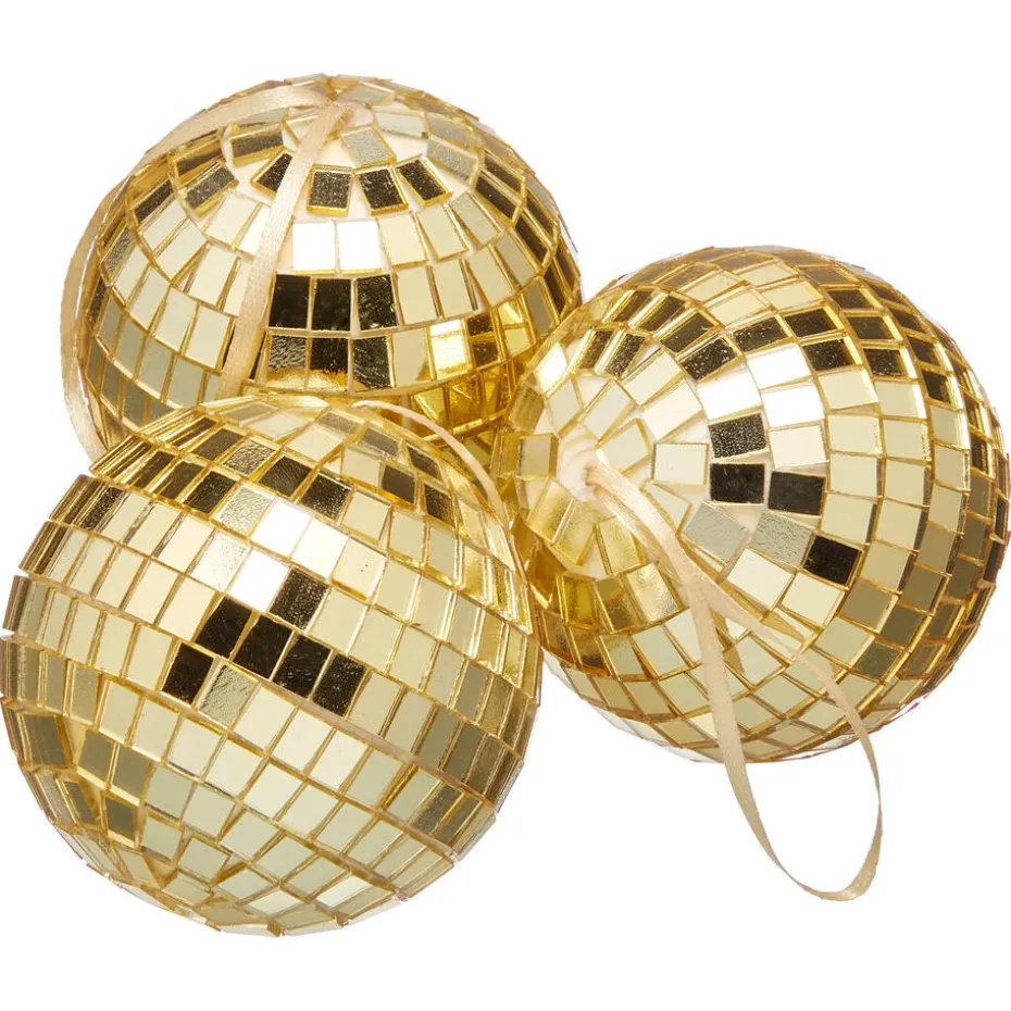 Kwantum Kerstdecoratie | Kerstballen & Kerstornamenten | Hanger Discobal  – 3 Stuks Goud