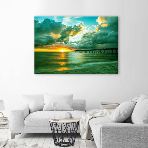 Feeby Obraz na płótnie Zachód słońca na morzem 60x40