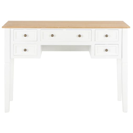NNEVL Writing Desk White 109.5x45x77.5 cm Wood