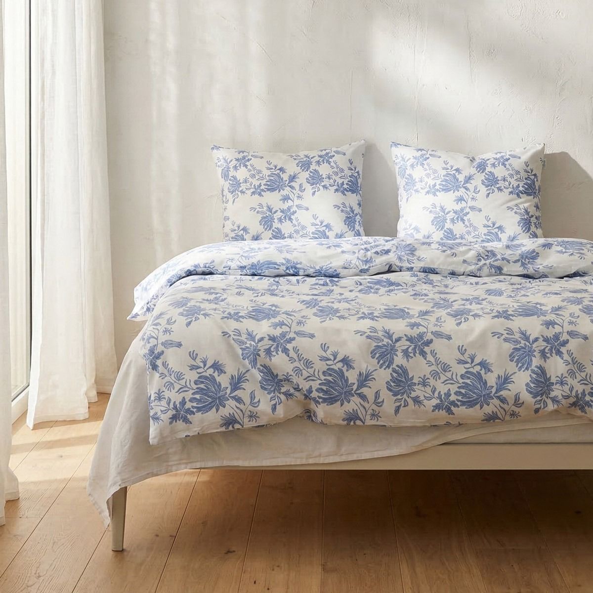 Pościel TALEIA bawełniana w niebieski wzór 160x200   2*70x80 cm