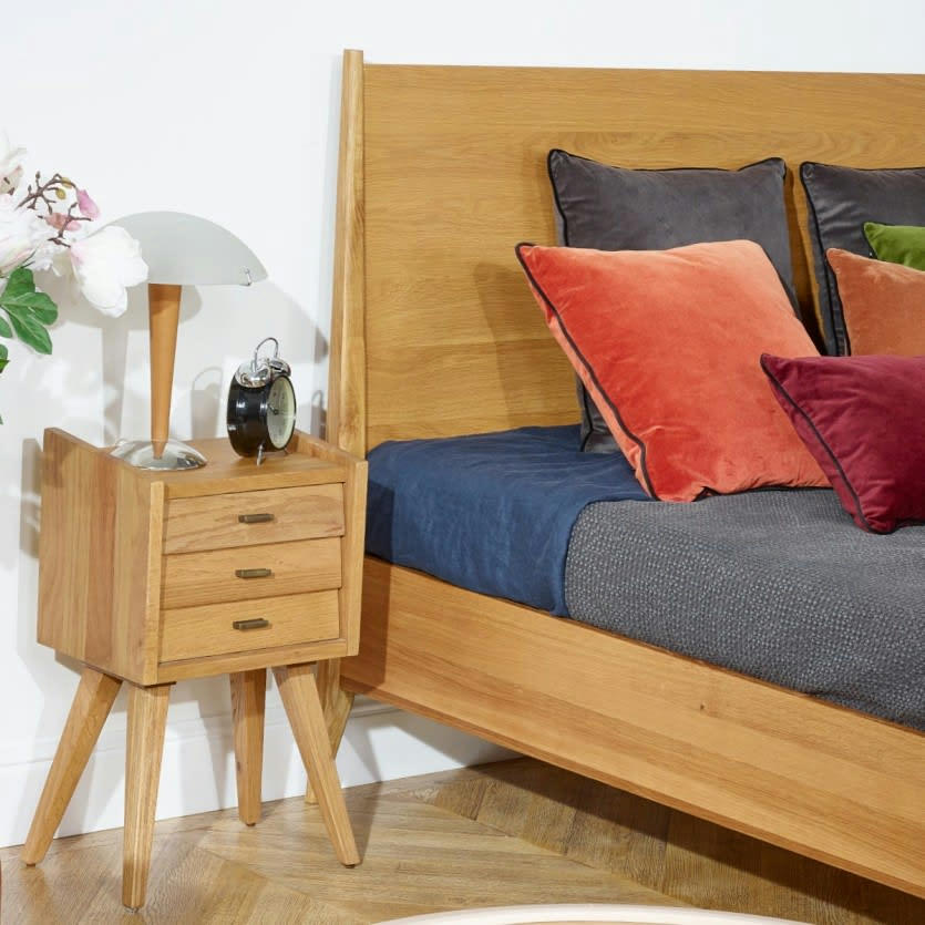 NICOLAS - Chevet vintage 2 tiroirs en chêne