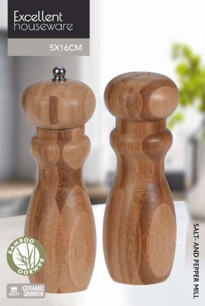 Młynek do pieprzu i soli NATURAL, 16,5 cm