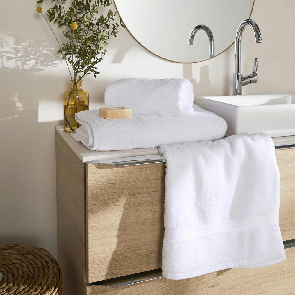 LUXE - Drap de bain en coton blanc 70x140 cm