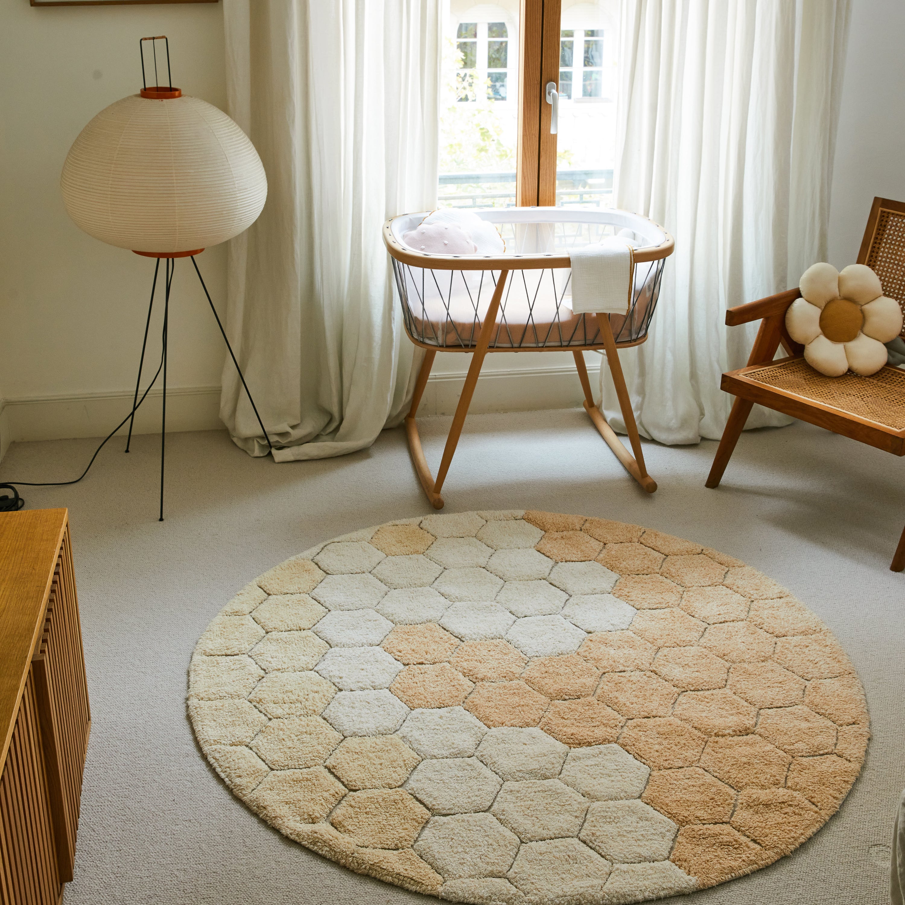 Lorena Canals Planet Bee Honingraat Vloerkleed Ø 140 cm - Goud