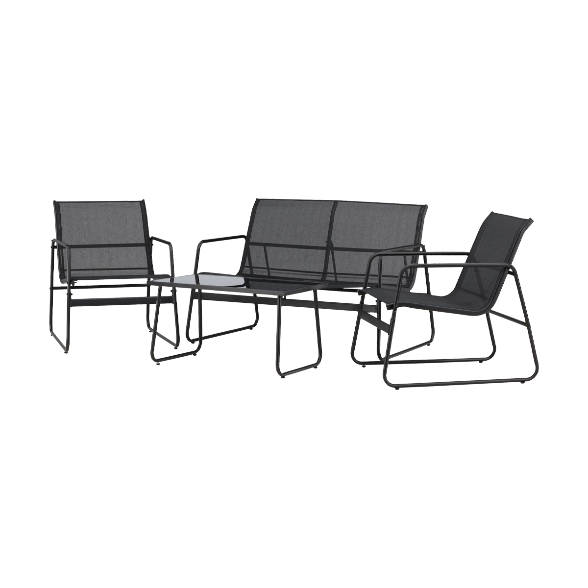 Nest outdoor Vidar Loungeset 4 Delig - Zwart