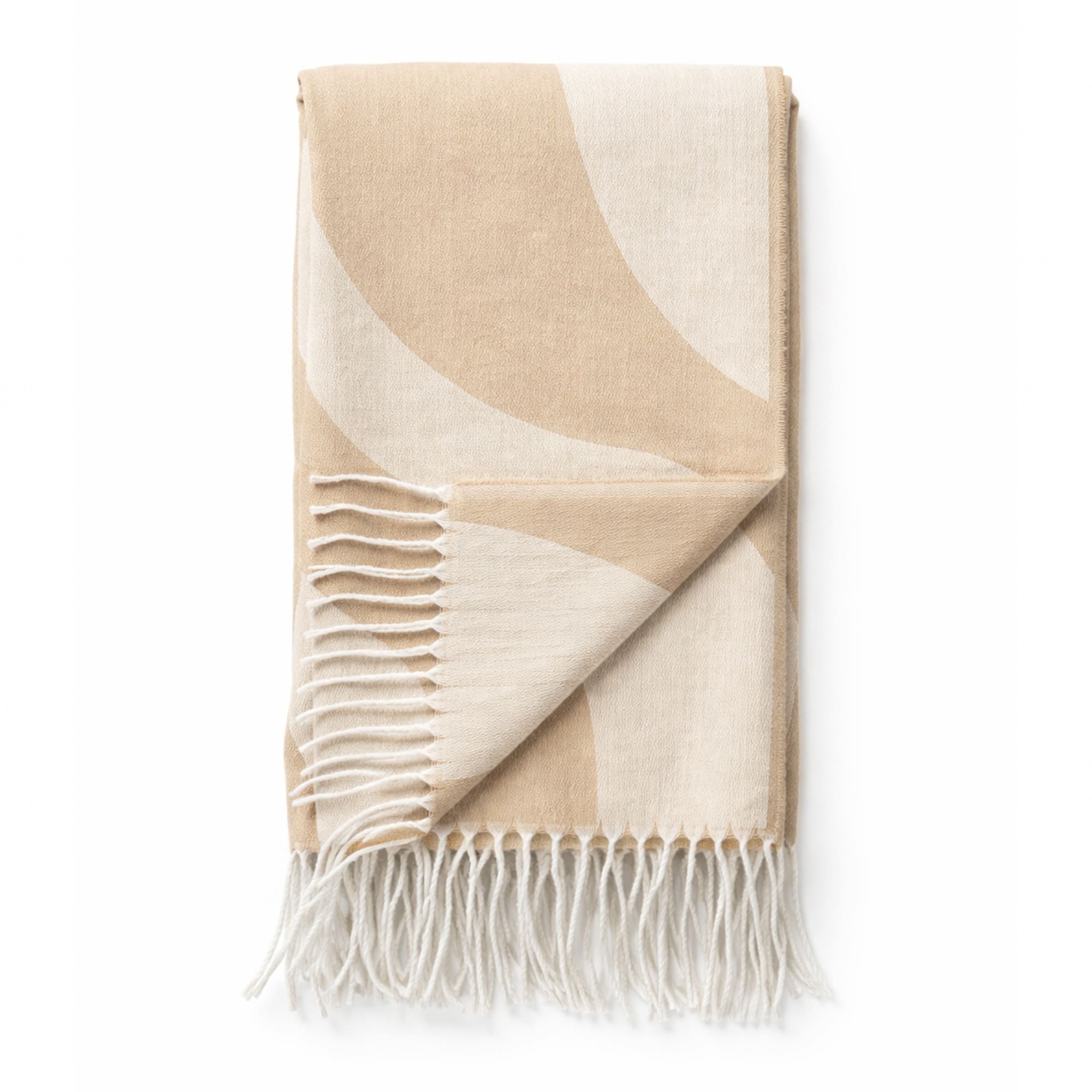 SWIRL - plaid 140x180 cm - golvend motief - Irish Cream - beige