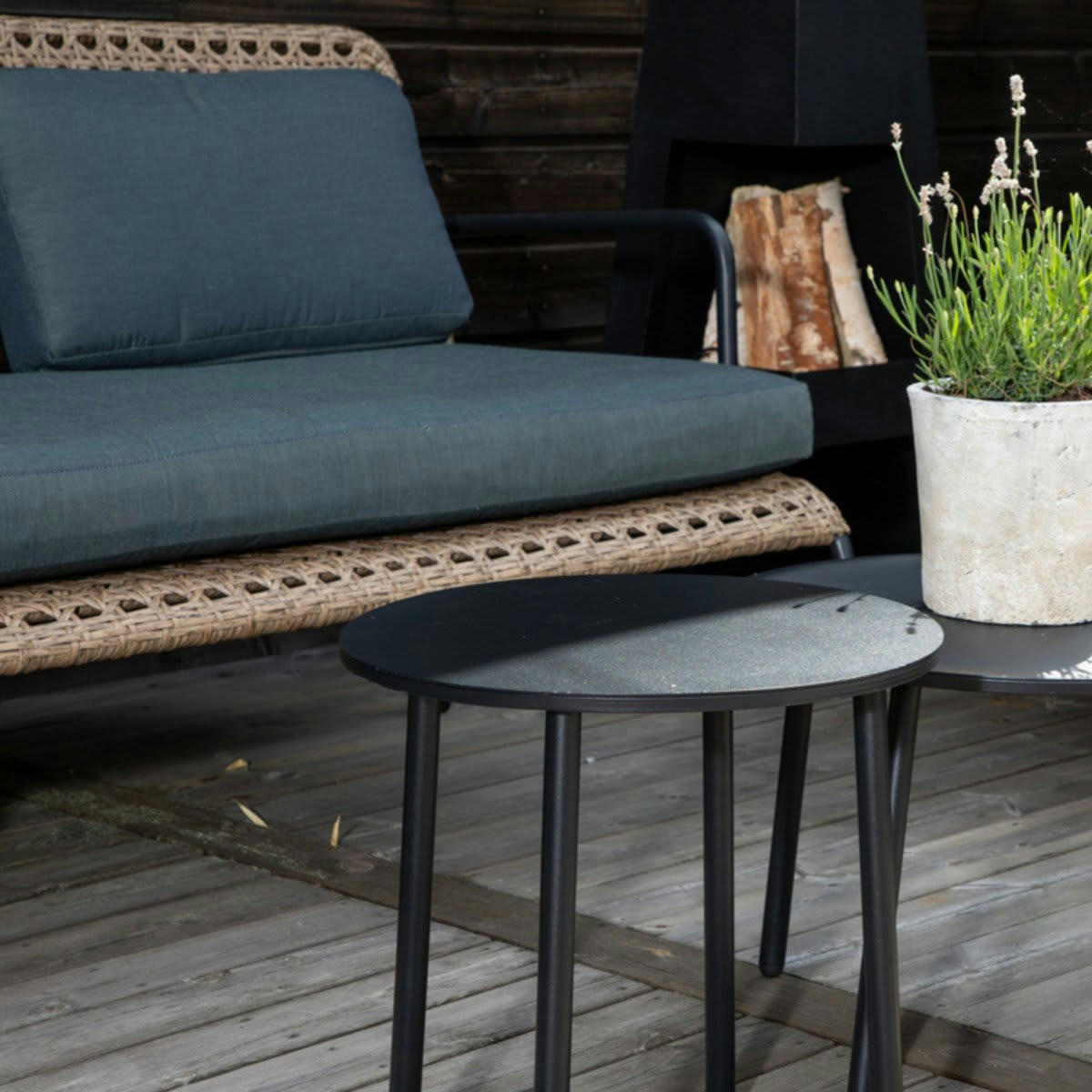 MERIDAL - Salon de jardin contemporain en osier