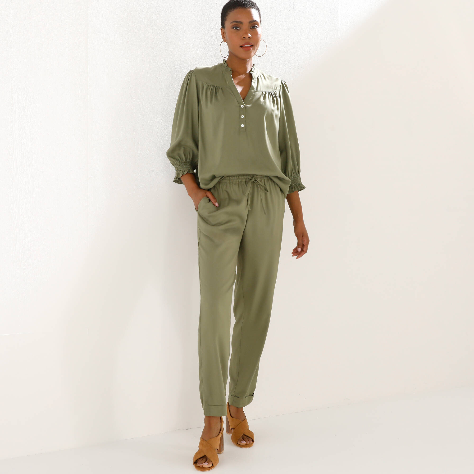 Pantalon 7/8 fuselé uni
