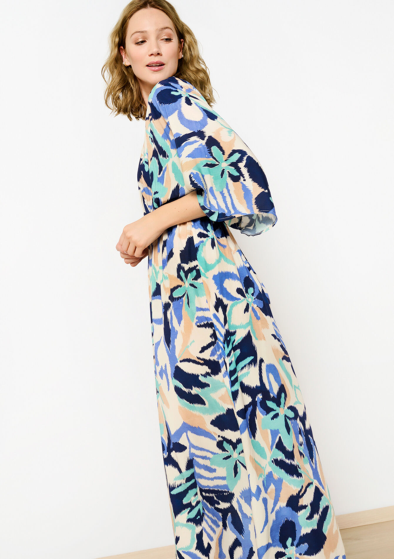 Maxi-jurk met ikatprint