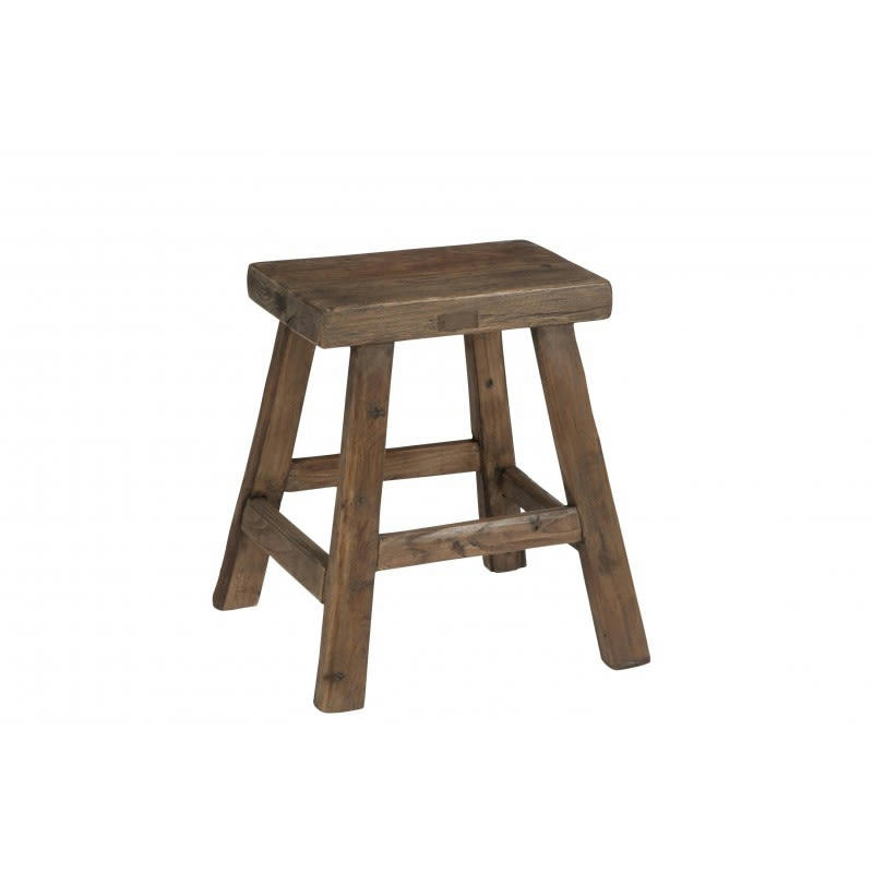 BOIS - Tabouret rectangulaire en bois marron