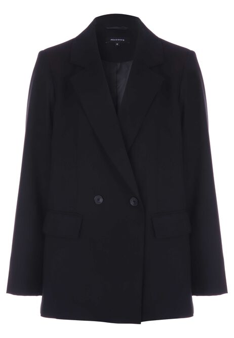 Womens Black Double Breasted Blazer