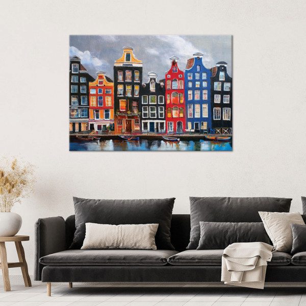Feeby Obraz na płótnie, Amsterdam Miasto Malowany 60x40