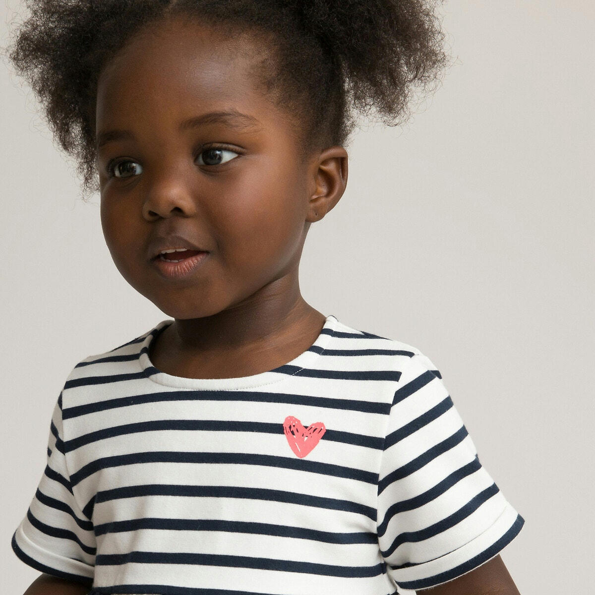 Robe rayée manches courtes, molleton en coton bio