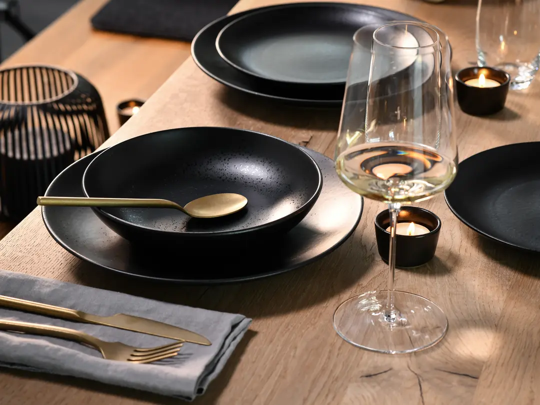 Geschirrset 12-teilig Magic Black