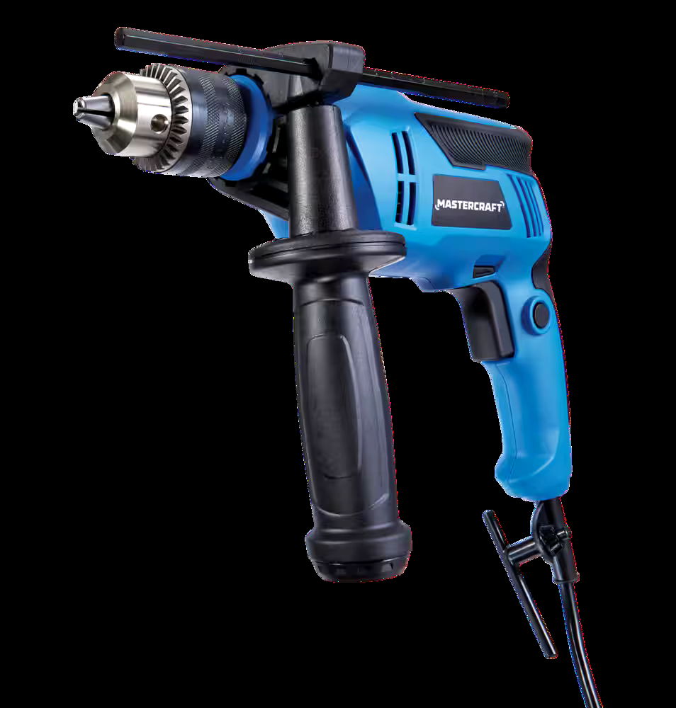Mastercraft 6A Corded Variable Speed Hammer Drill & 50-pc Screwdriver & Drill Bit Set, 1/2-in