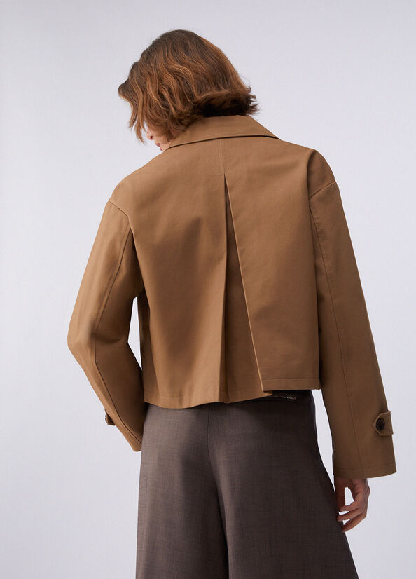 Trench corto in gabardine