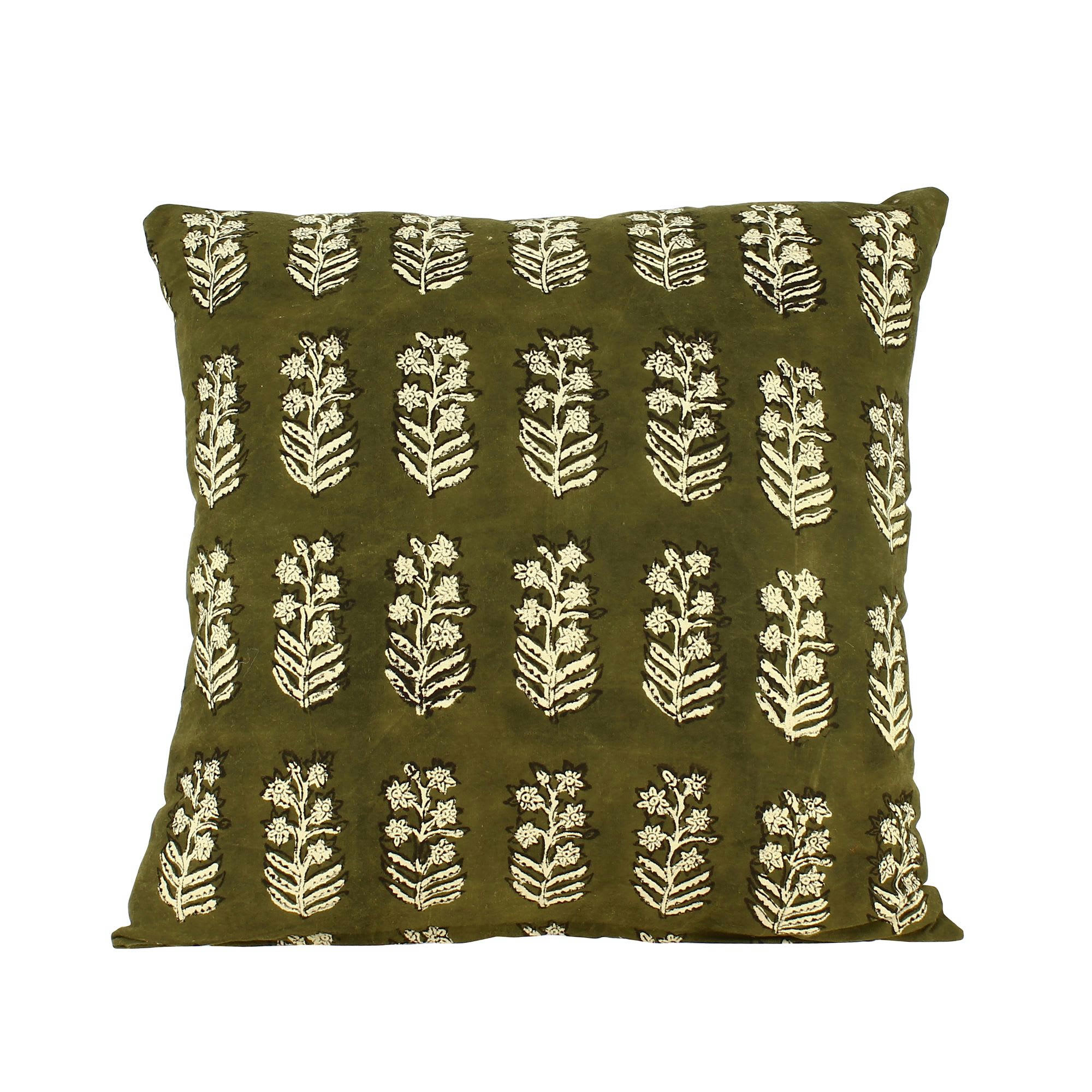 MAMGALAM - Coussin en coton vert kaki 40cm