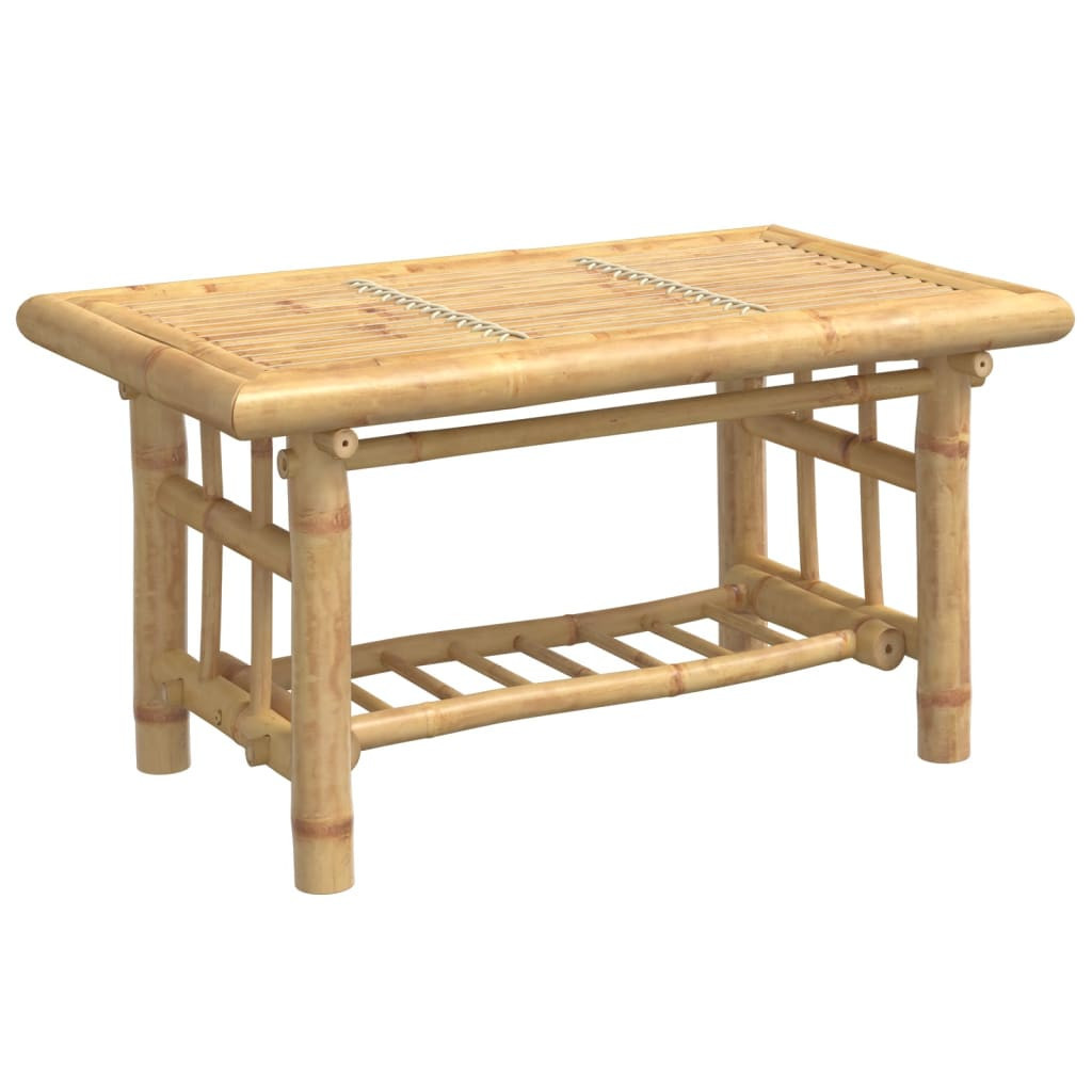 Stolik Kawowy Ława Stół Bambusowy 70x45x36 Półka Do Salonu Do Pokoju
