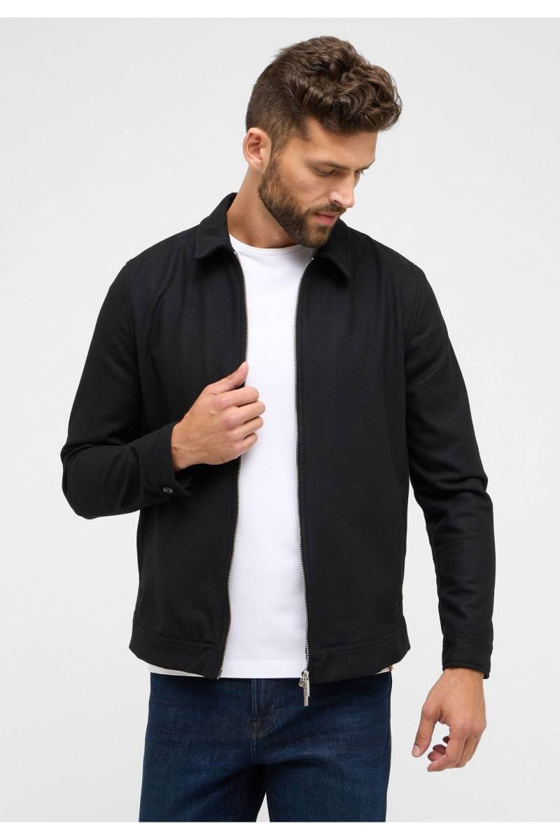 ETERNA 1863 Modern Fit Hemdjacke schwarz, Einfarbig