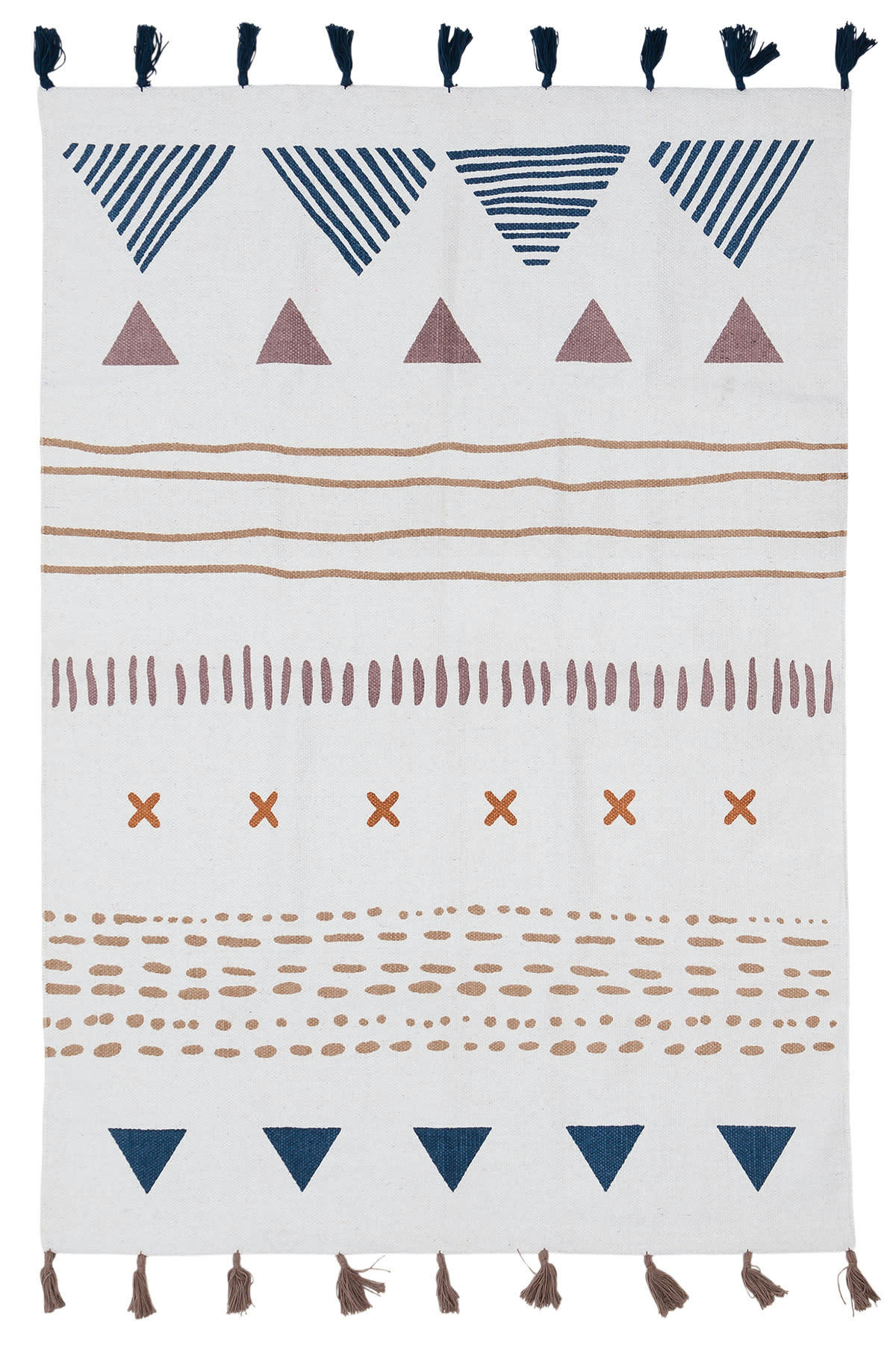 TRIBAL - Tapis enfant en coton multicolore 100x140