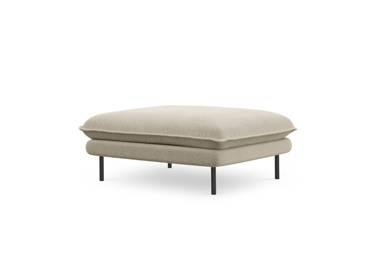 Cosmopolitan Design Poef Vienna structurele stof, beige - 73x93x43cm