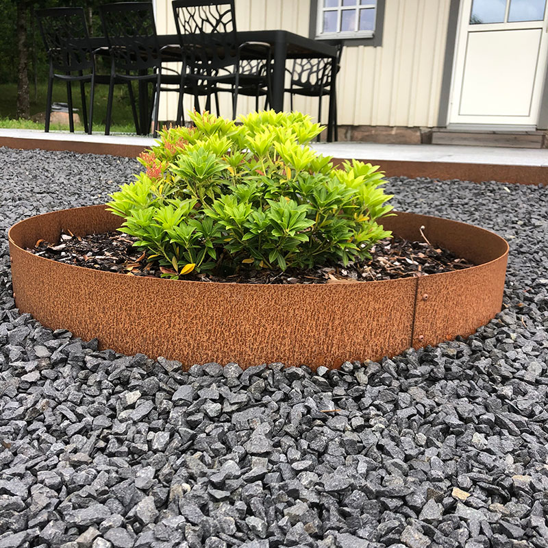 Planteringskant cirkel corten, 180x900 mm