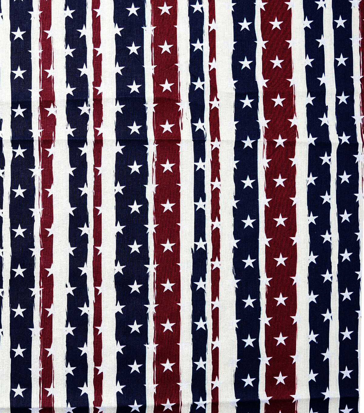Patriotic Stars On Red White & Blue Vertical Stripes Fabric