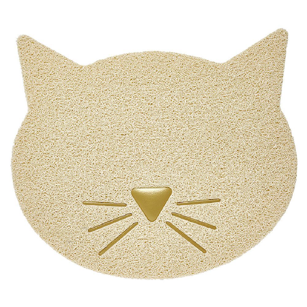 Tapis repose gamelle tête de chat (2 modèles)