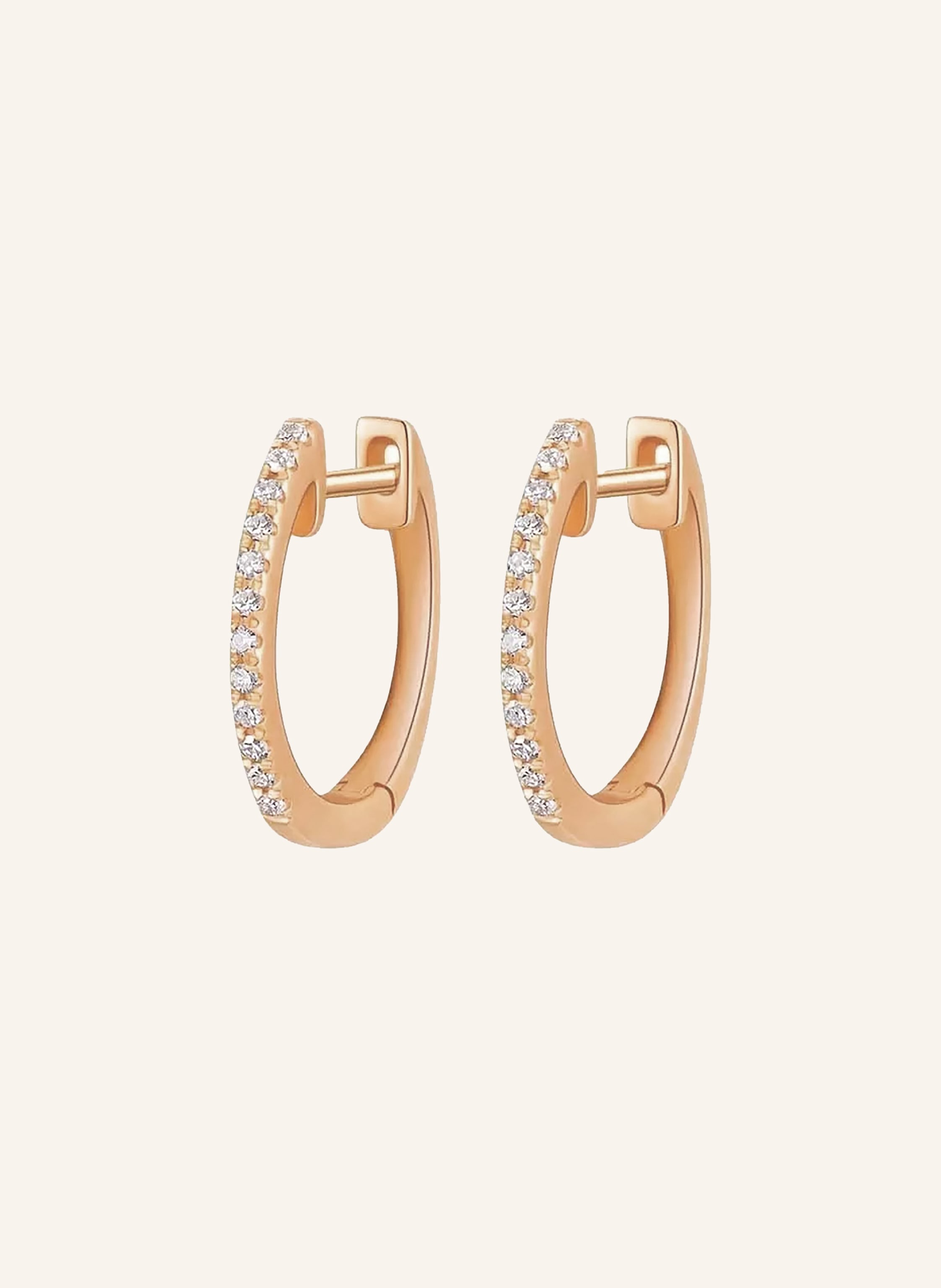 Leaf Creolen CIRCLE XS aus 18 Karat Roségold mit Diamanten