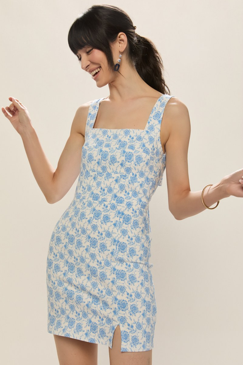 Lola Bow Back Floral Mini Dress