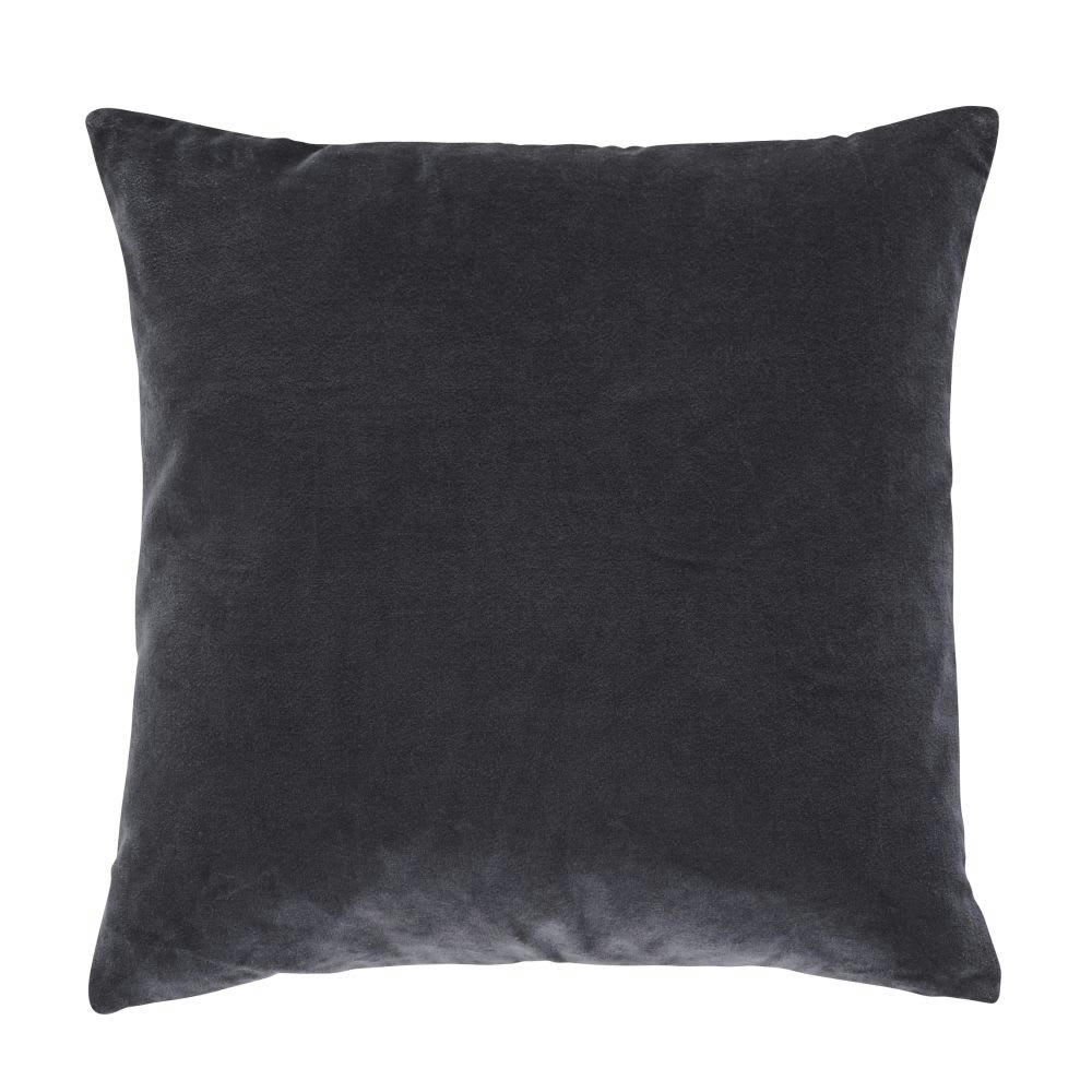 JOLIET - Coussin en velours et broderies rouge, blanc et bleu 45x45