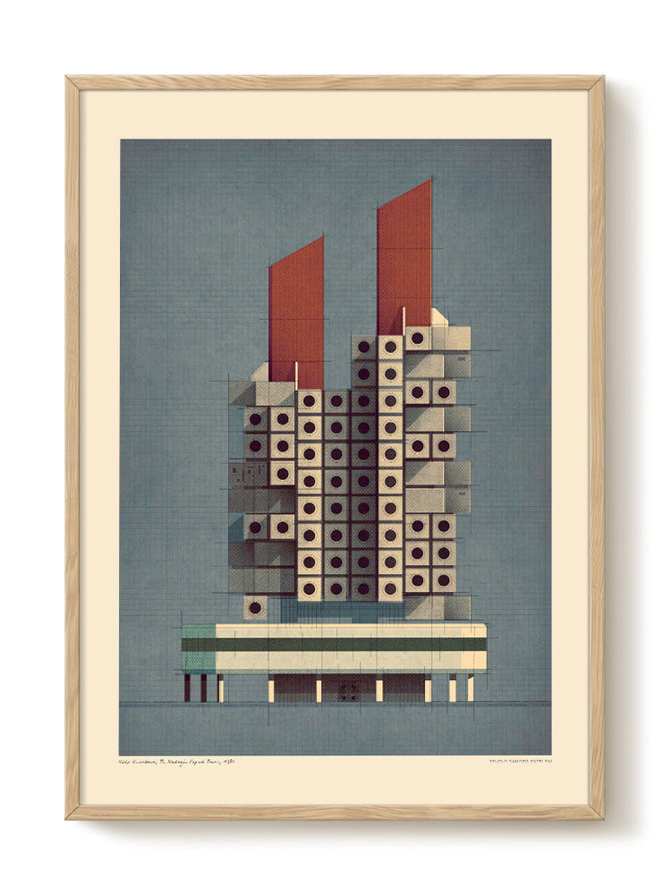 Sander Patelski - Kisho Kurokawa The Nakagin Capsule Tower 1972 - PSTR studio Kunst Poster