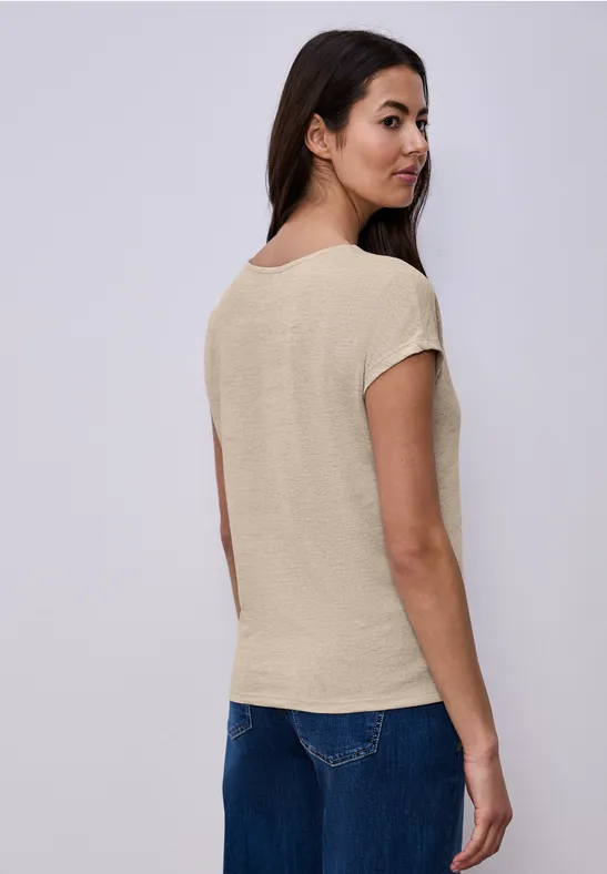 Dropped Shoulder Shirt im Leinen-Look