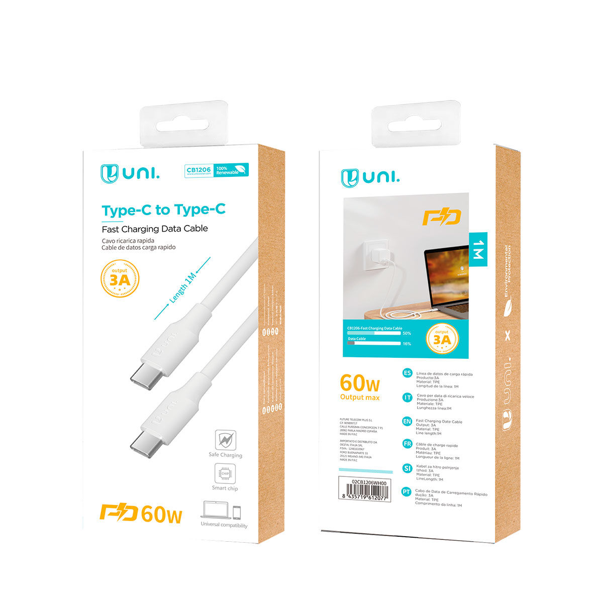 Cabo USB Tipo C 1M Branco