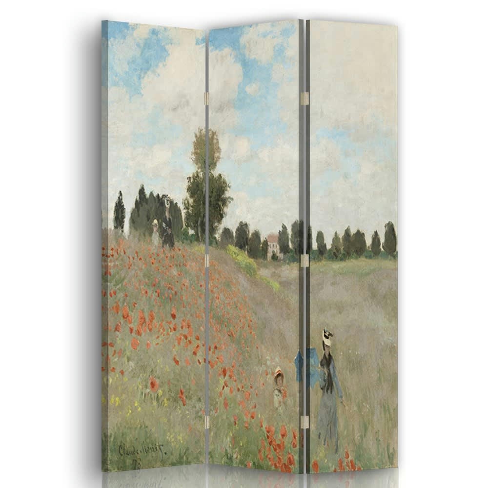 - Paravent Le Champ des Coquelicots - Claude Monet 110x150cm (3 volets)