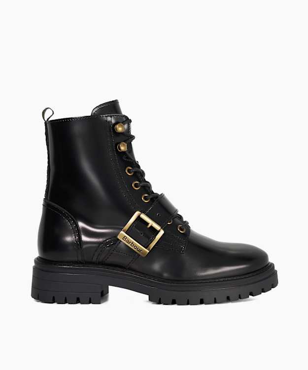 Ouseburne Black - Leather Biker Ankle Boots