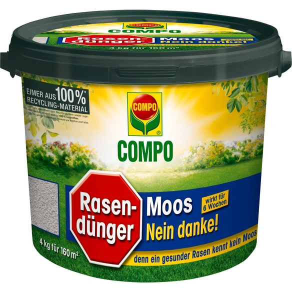 Rasendünger & Moosvernichter, 4 kg, für 160 m², schützt vor Moos