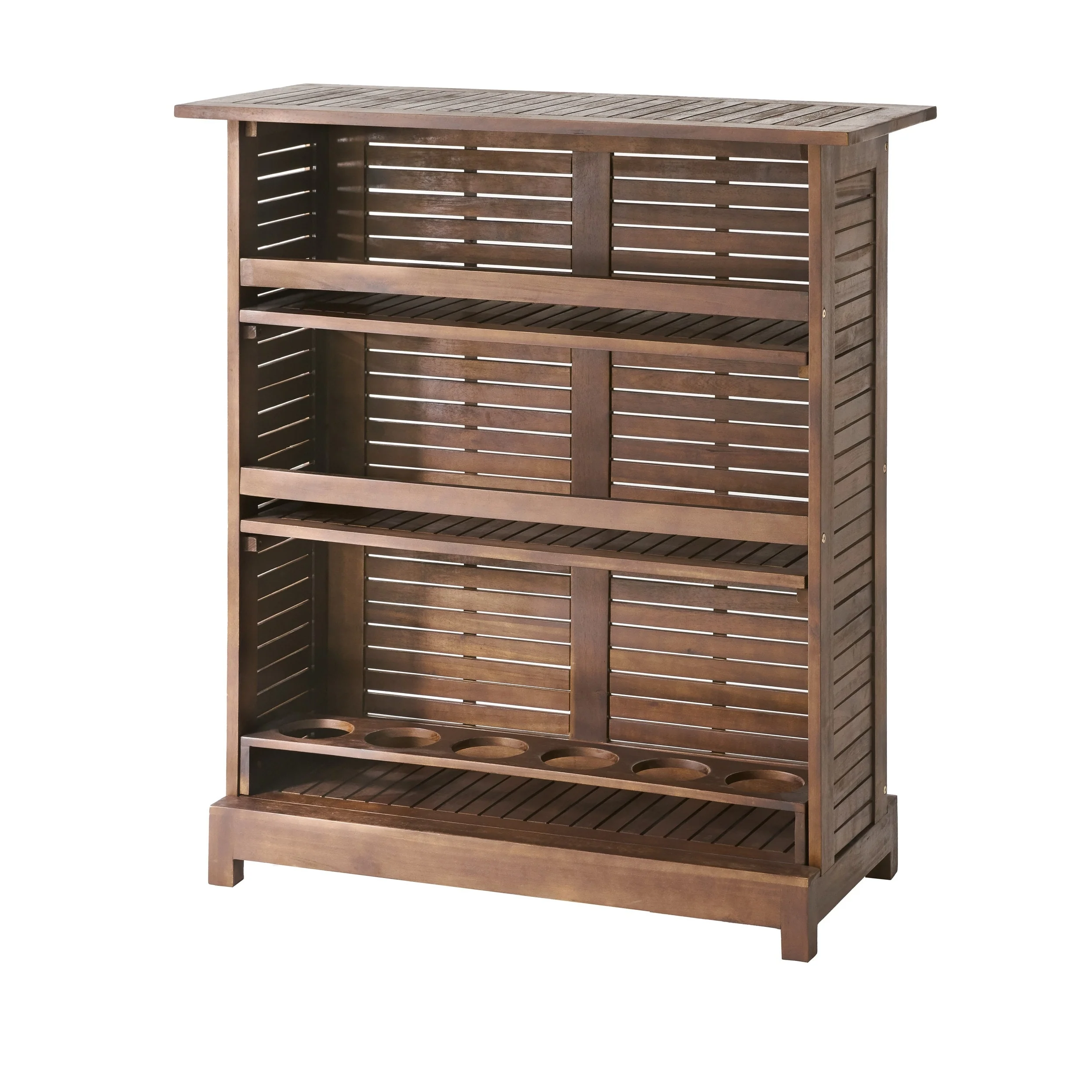 Riviera Acacia Wood Bar Table with Storage by Christopher Knight Home - 39.50L x 16.50W x 43.25H