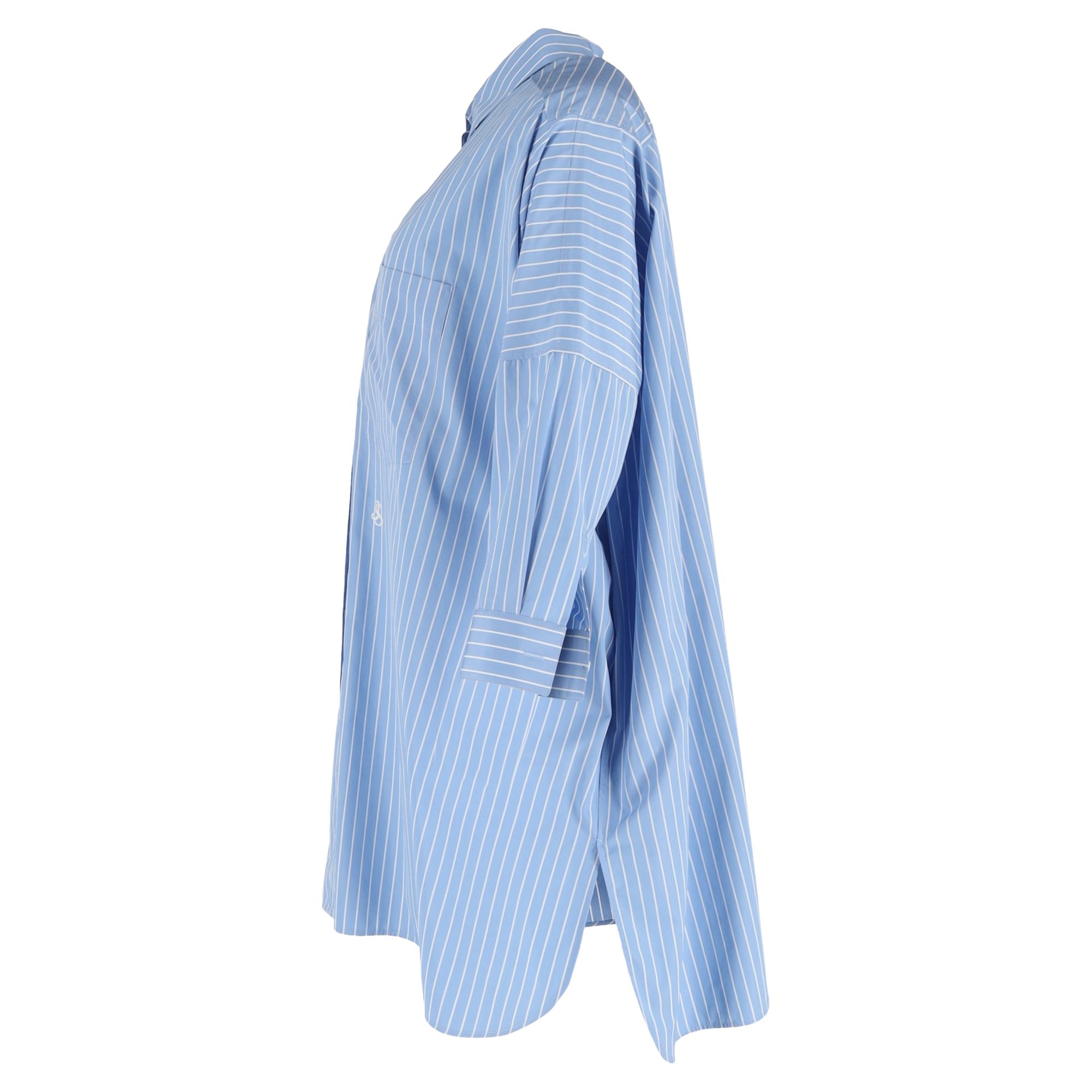 Jil Sander Preloved Striped Shirt in Light Blue Cotton