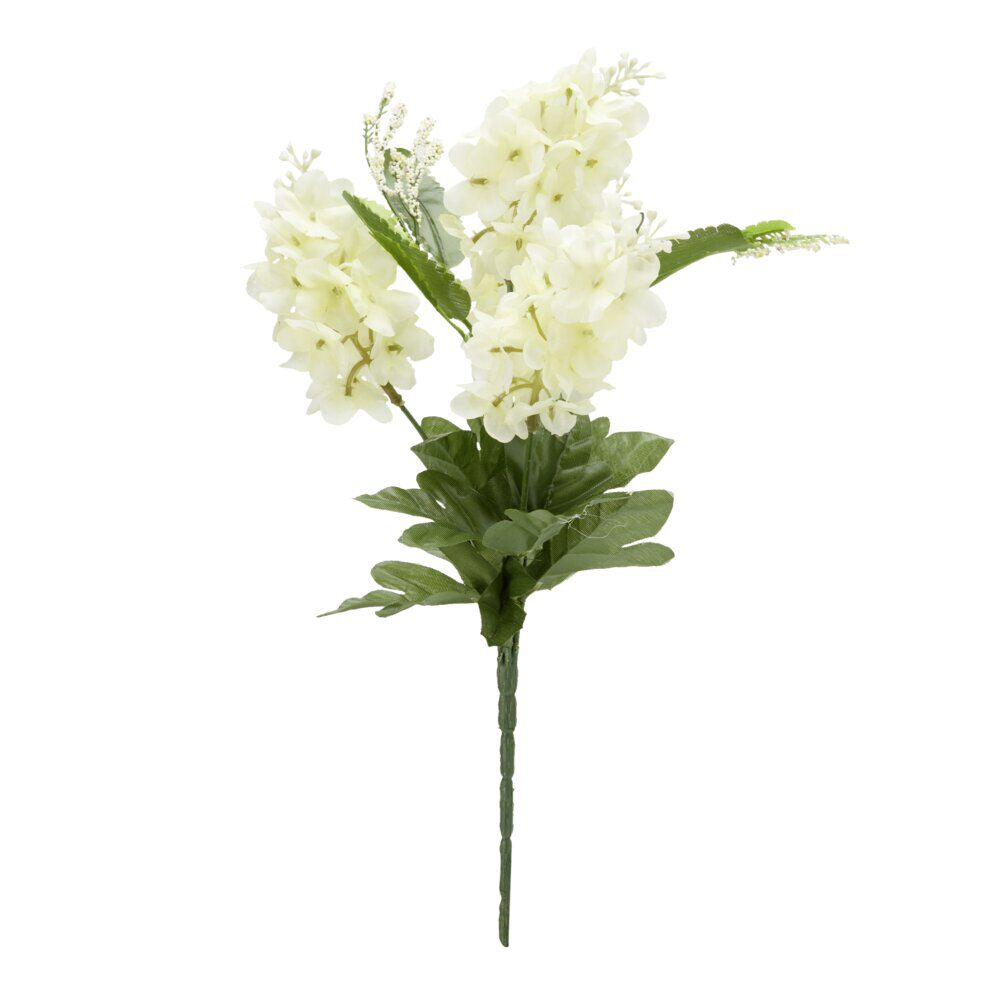 Piquet lilas H33 cm blanc - Fleur artificielle 4 têtes