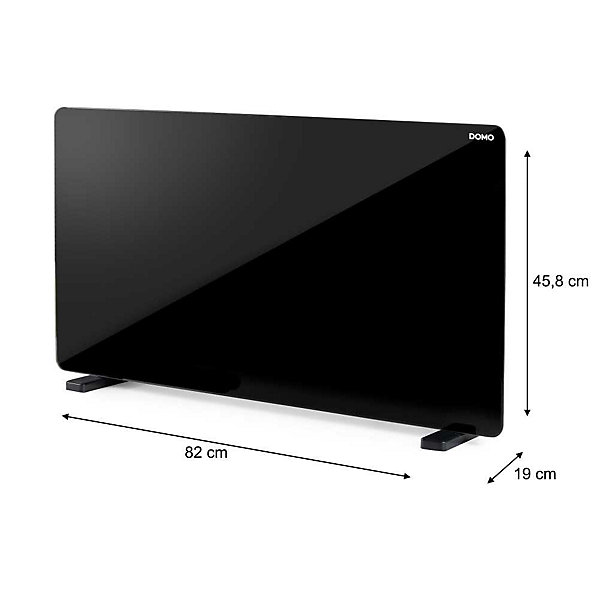 Convecteur de chauffage en verre avec wifi 2000w noir DOMO DO7356CH