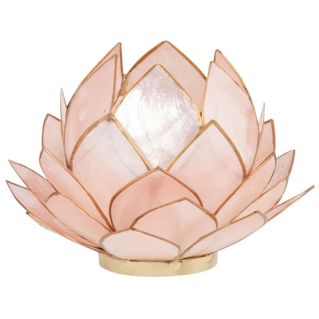 NYMPHEA - Photophore nénuphar en nacre et métal rose