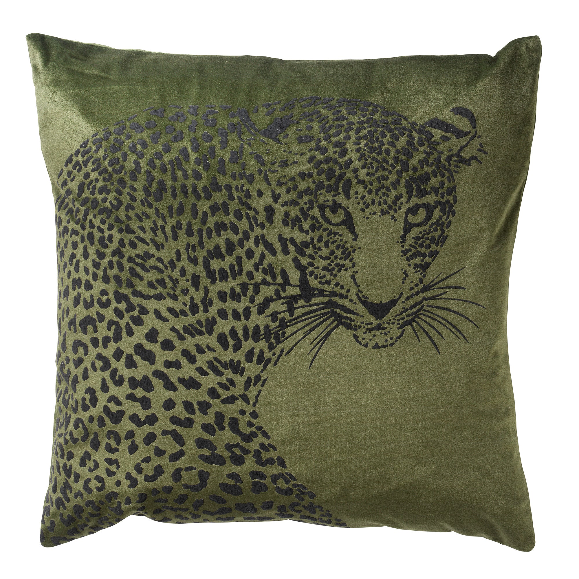 SIMBA - kussenhoes 45x45 cm - dierenprint - panter - Chive - groen