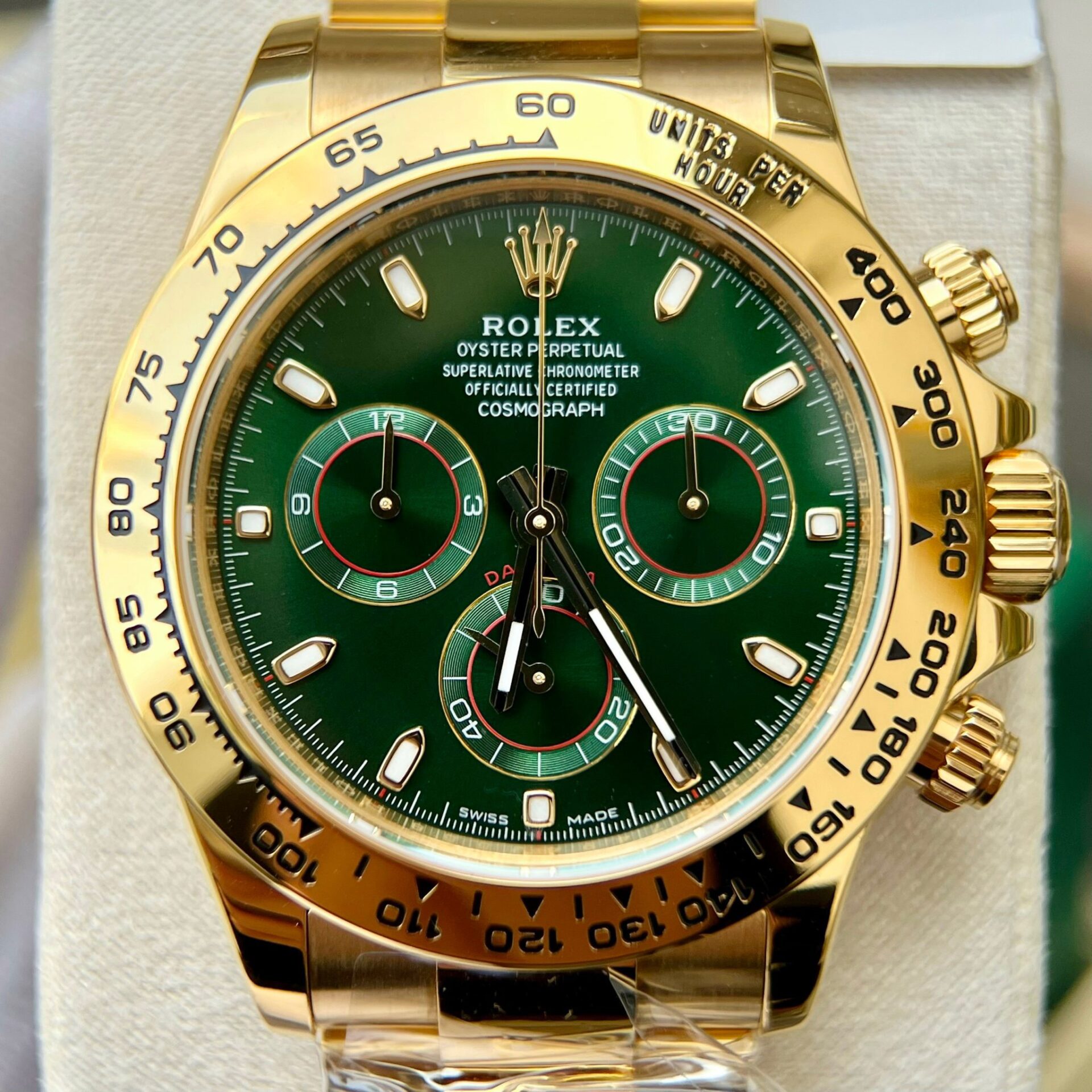 Rolex Daytona YG Plated Green Dial 40mm Oyster Super Clone