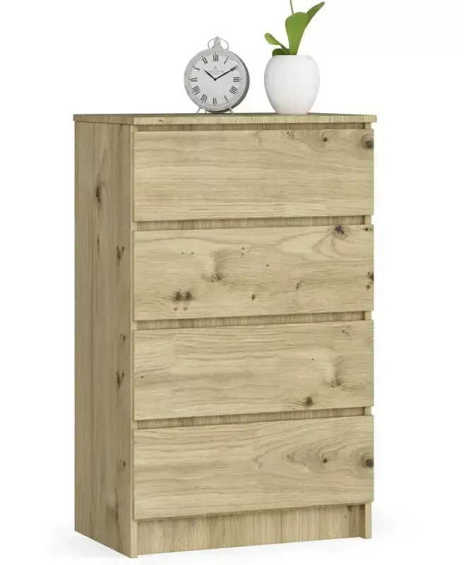 Wąska komoda do salonu dąb artisan - Zyero