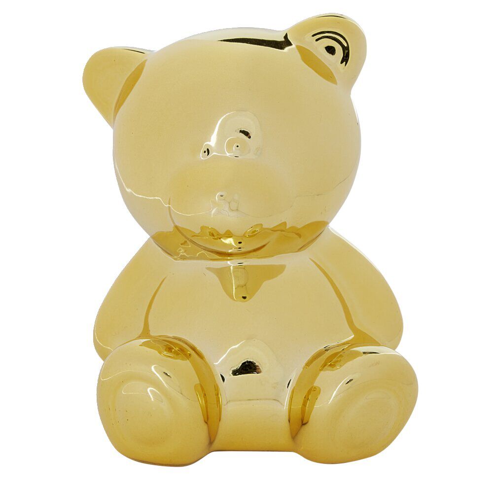 Tirelire forme ours métallisé en céramique H10,5cm