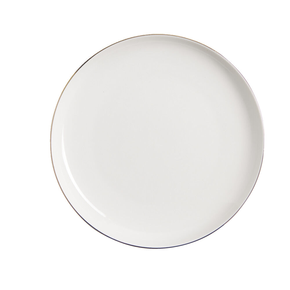 Assiette à dessert ronde Oslo blanche bord doré Ø19cm